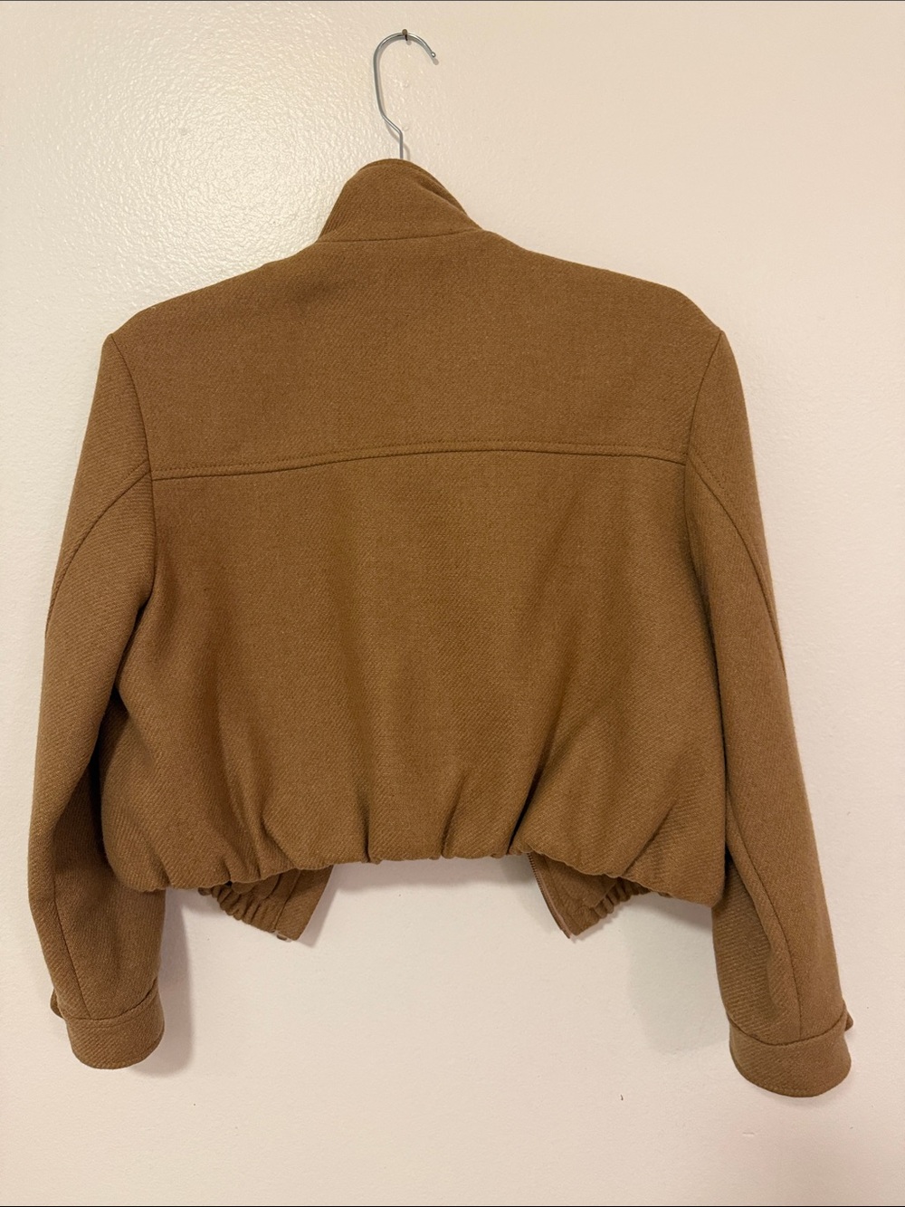 Zara Cropped Tan Bomber Jacket - Picture 5 of 5